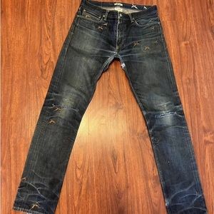 Ralph Lauren Selvedge Denim Jeans Rare Pheasants 32 Hand-stitch Sashiko Repairs